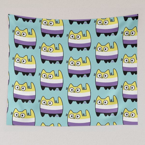 Item preview, Nonbinary Pride Cat (new version) designed and sold by SamHoweMeow.