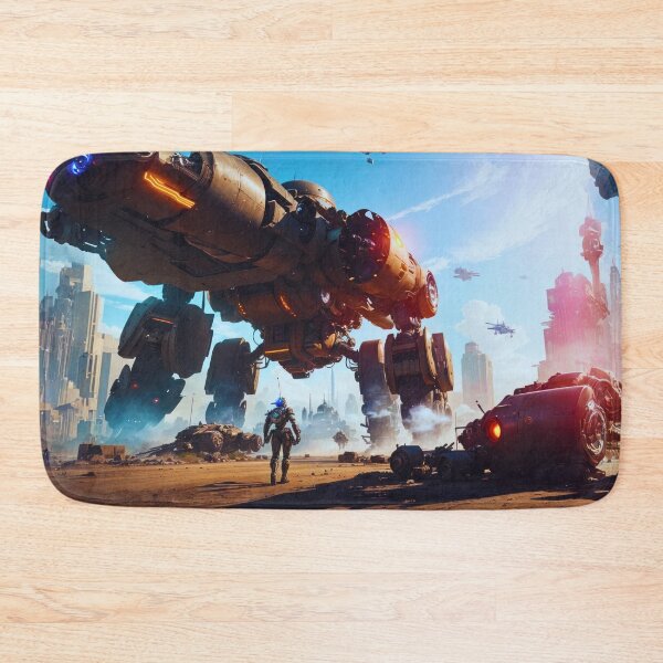 Item preview,  Robot and Explorer in a Dystopian Desert Scene designed and sold by Just Art's Creations colinw2292@gmail.com.