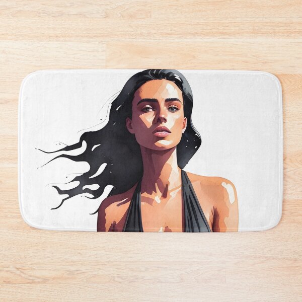 Item preview, Stunning Dark-Haired Woman in a Black Bathing Suit designed and sold by Erika V..