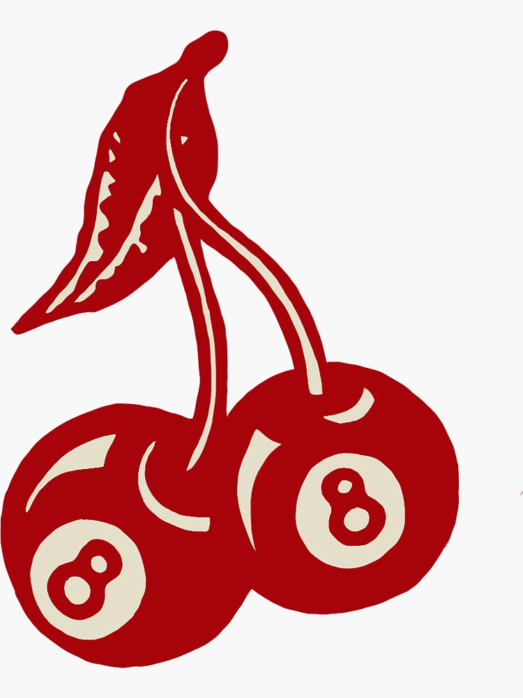 Thumbnail 3 of 3, Sticker, 8 Ball Cherries designed and sold by aishwaryamehta.