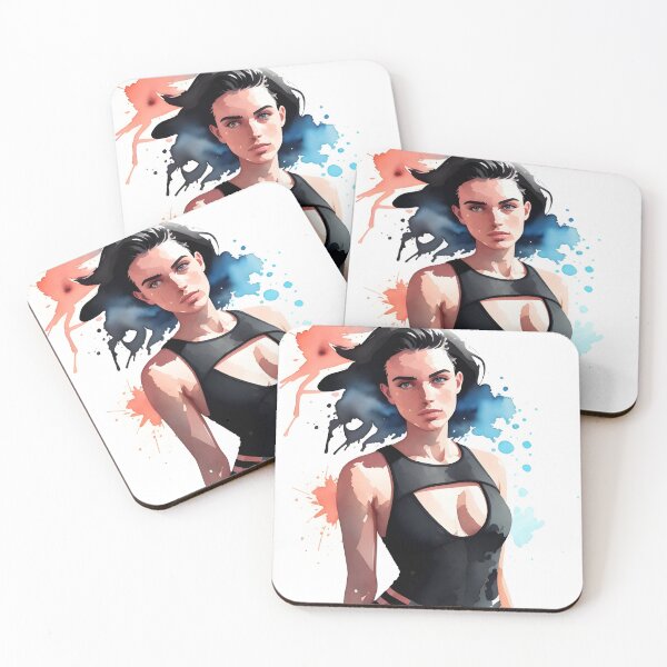Item preview, Stunning Dark-Haired Woman in a Black Bathing Suit designed and sold by Erika V..