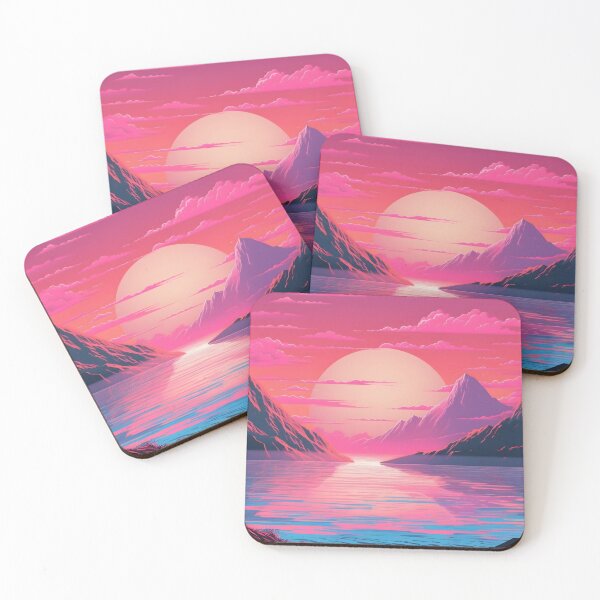 Item preview, Vaporwave Synthetic Sunset Dreamscape designed and sold by Cosmic-Canvases.