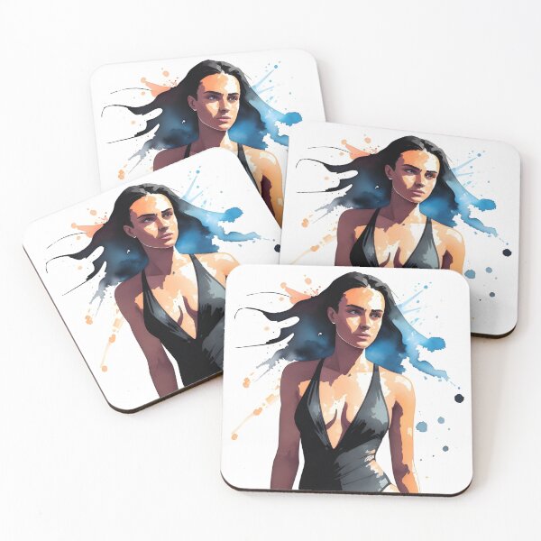 Item preview, Stunning Dark-Haired Woman in a Black Bathing Suit designed and sold by Erika V..