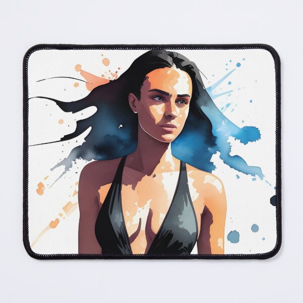 Item preview, Stunning Dark-Haired Woman in a Black Bathing Suit designed and sold by Erika V..