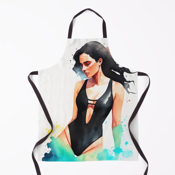 Aperçu de l'œuvre Superbe femme brune dans un maillot de bain noir créée et vendue par Erika V..