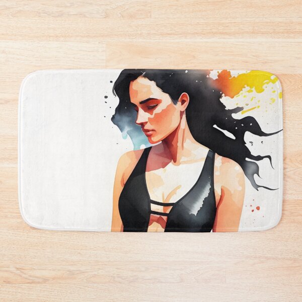 Item preview, Stunning Dark-Haired Woman in a Black Bathing Suit designed and sold by Erika V..