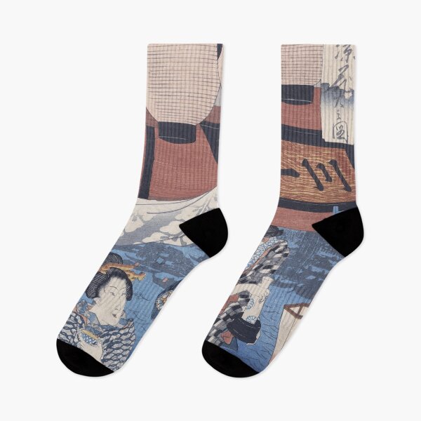 Item preview, Utagawa Hiroshige - Enjoying the fireworks and the cool of the evening at Ryogoku bridge in the Eastern Capital designed and sold by TheGuestCat.