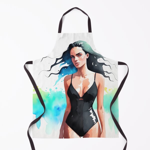 Aperçu de l'œuvre Superbe femme brune dans un maillot de bain noir créée et vendue par Erika V..