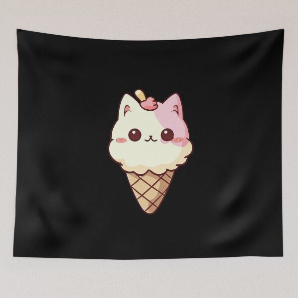 Item preview, Cute Vanilla And Strawberry Ice Cream Cat designed and sold by OliversCat.