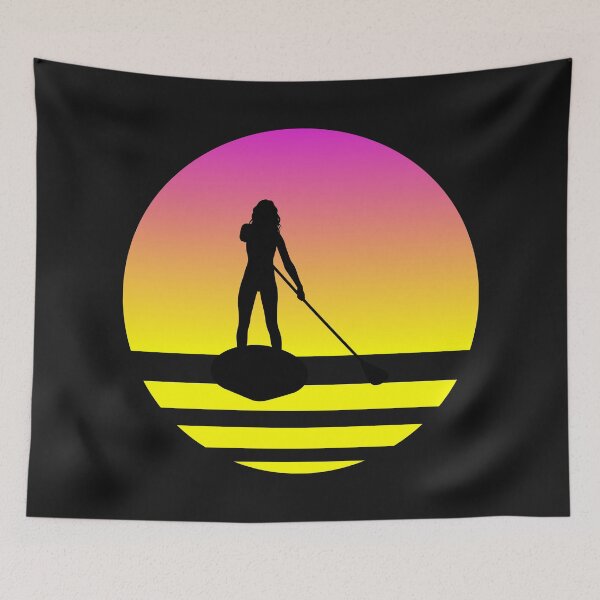 Item preview, SUP Standup Paddle Board popular water activity, sunset design standing on a board and paddling designed and sold by Zannerdog1.