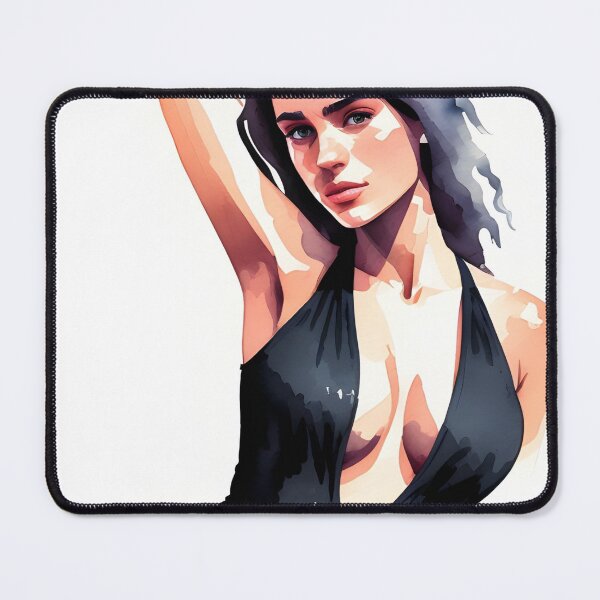 Item preview, Stunning Dark-Haired Woman in a Black Bathing Suit designed and sold by Erika V..