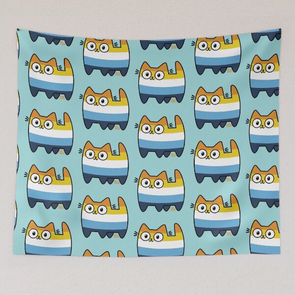 Item preview, AroAce Pride Cat (new version) designed and sold by SamHoweMeow.