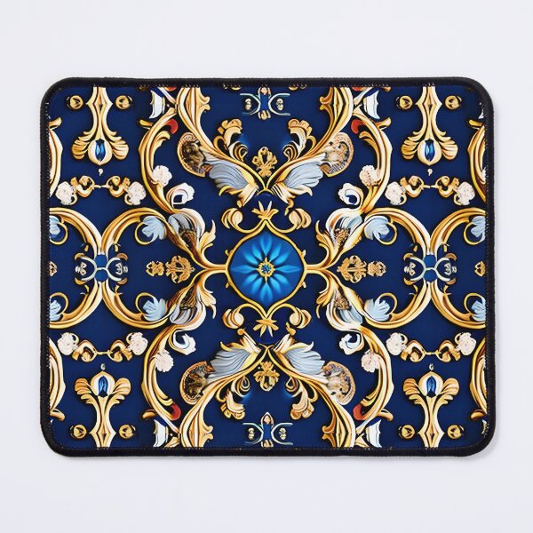 Item preview, Midnight Blue Gold Baroque - Elegant Rococo Seamless Pattern designed and sold by visterie.