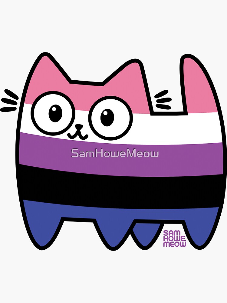 Genderfluid Pride Cat New Version Sticker For Sale By Samhowemeow Redbubble 3710