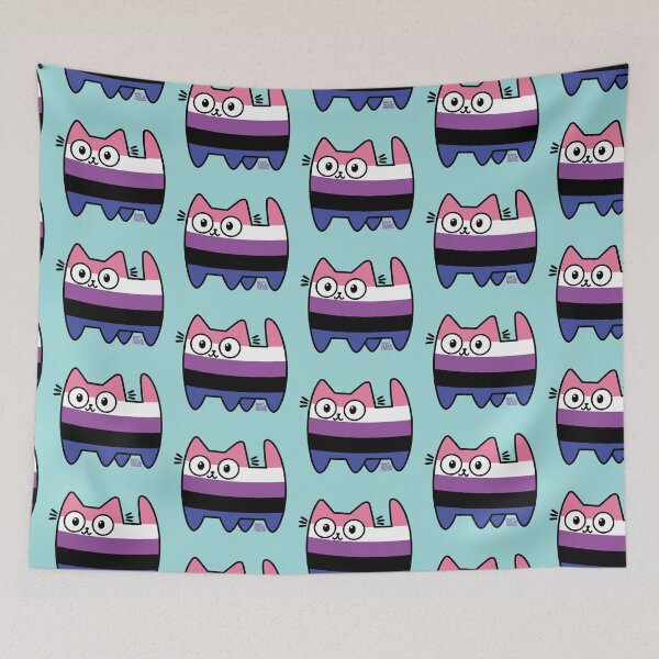 Item preview, Genderfluid Pride Cat (new version) designed and sold by SamHoweMeow.