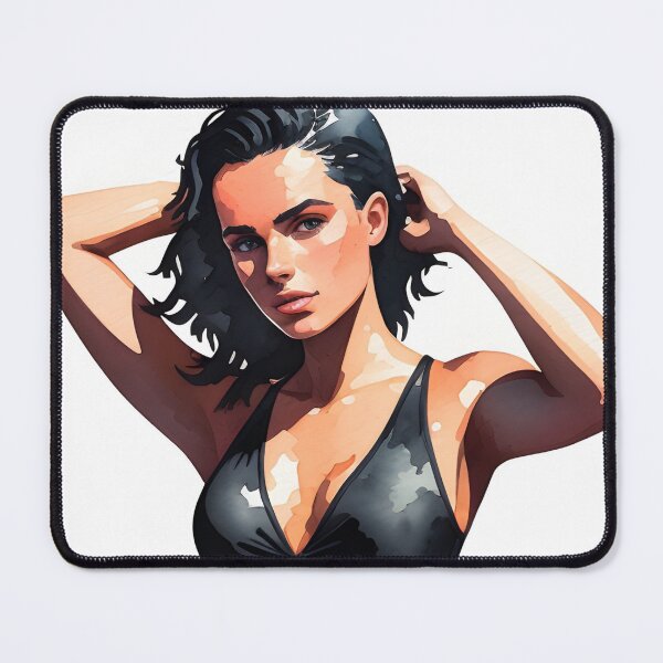 Item preview, Stunning Dark-Haired Woman in a Black Bathing Suit designed and sold by Erika V..