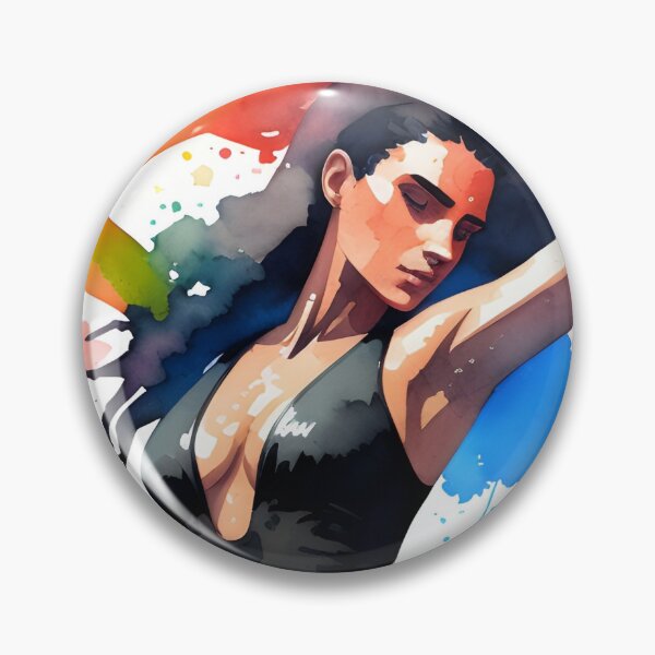 Item preview, Stunning Dark-Haired Woman in a Black Bathing Suit designed and sold by Erika V..