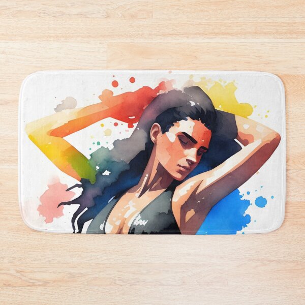 Item preview, Stunning Dark-Haired Woman in a Black Bathing Suit designed and sold by Erika V..