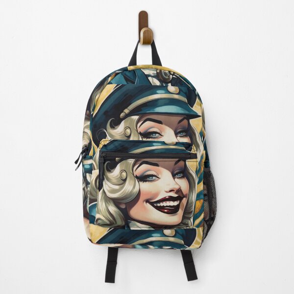 Item preview, The futuristic retro Police Woman of your dreams, pin up, retro smiling beautiful officer designed and sold by GueloStudio.