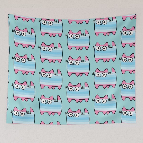 Item preview, Transmasculine Pride Cat (new version) designed and sold by SamHoweMeow.