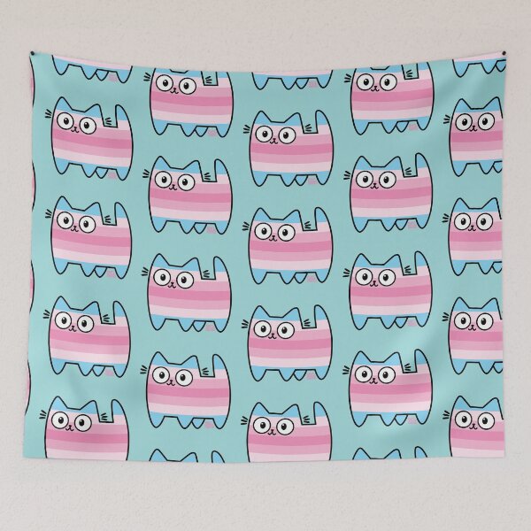 Item preview, Transfeminine Pride Cat (new version) designed and sold by SamHoweMeow.