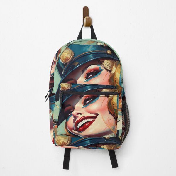 Item preview, The futuristic retro Police Woman of your dreams, pin up, retro smiling beautiful officer designed and sold by GueloStudio.