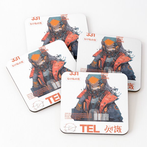 Item preview, orange cyberpunk anime girl designed and sold by karpuz-design.