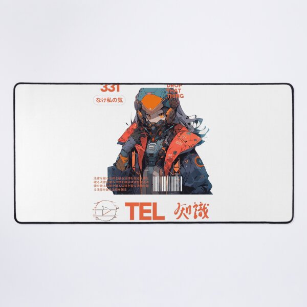 Item preview, orange cyberpunk anime girl designed and sold by karpuz-design.