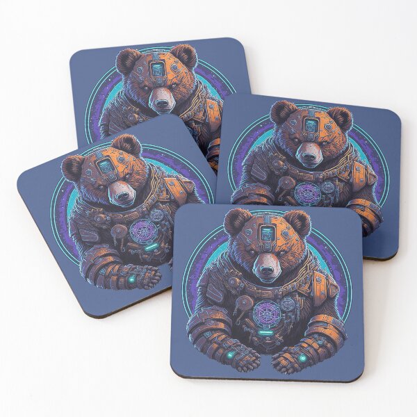 Item preview, Cyborg Bear - Steel protector of the stars designed and sold by Minpadesign.