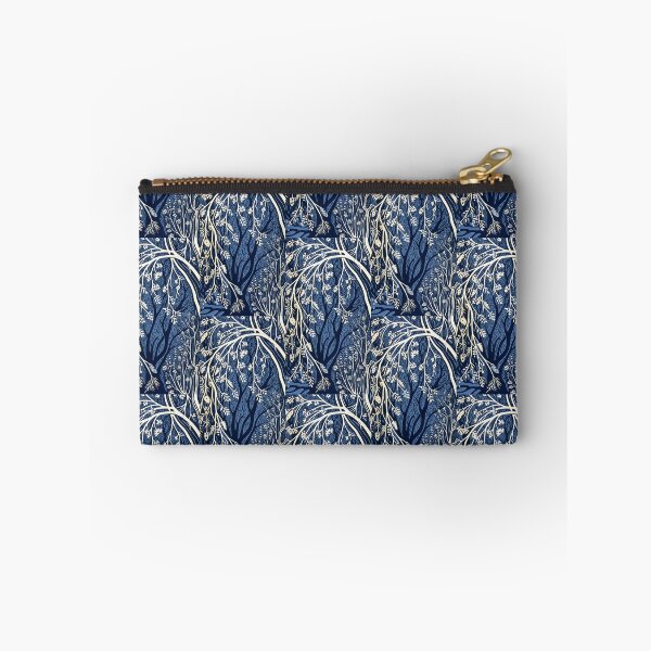 Item preview, Blue and white tree linograph folk art designed and sold by Earth Nature Creations.