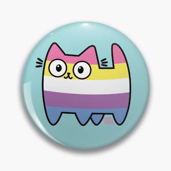 Item preview, Bigender Pride Cat (new version) designed and sold by SamHoweMeow.