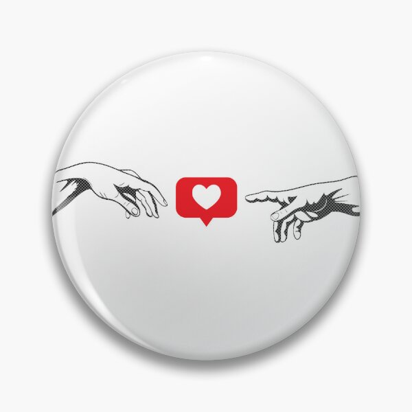 Item preview, Adam and God hands with a like symbol in a modern collage style. Human and heart sign designed and sold by Viktoriia.