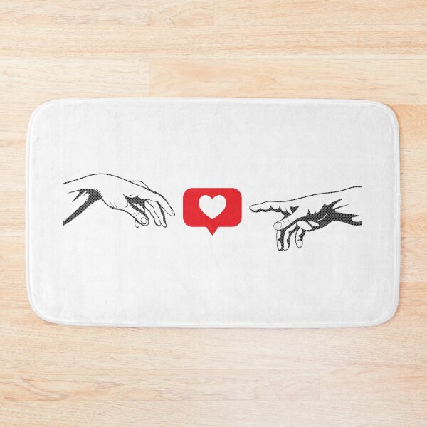 Item preview, Adam and God hands with a like symbol in a modern collage style. Human and heart sign designed and sold by Viktoriia.