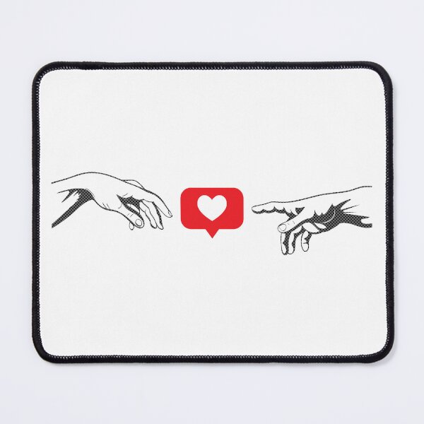 Item preview, Adam and God hands with a like symbol in a modern collage style. Human and heart sign designed and sold by Viktoriia.