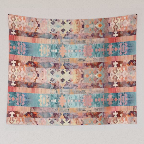 Item preview,  Striped Serenade: Bohemian Patchwork Rhapsody designed and sold by Cosmic-Canvases.