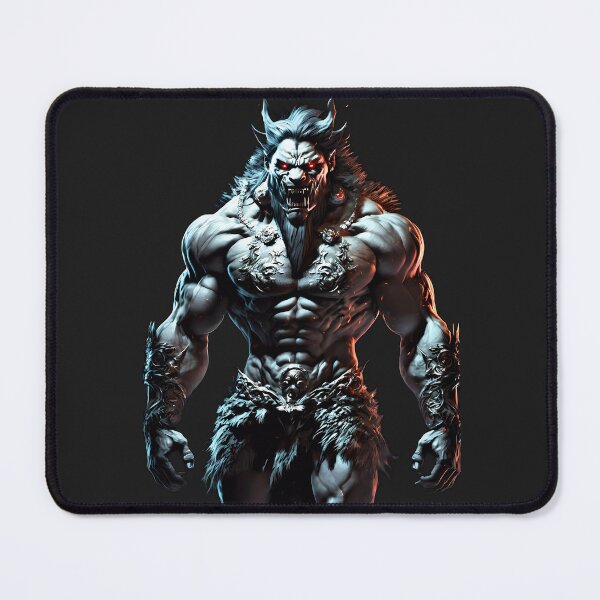 Item preview, Muscular Red-Eyed Warrior Beast: The Embodiment of Strength and Determination designed and sold by Jhuvel.
