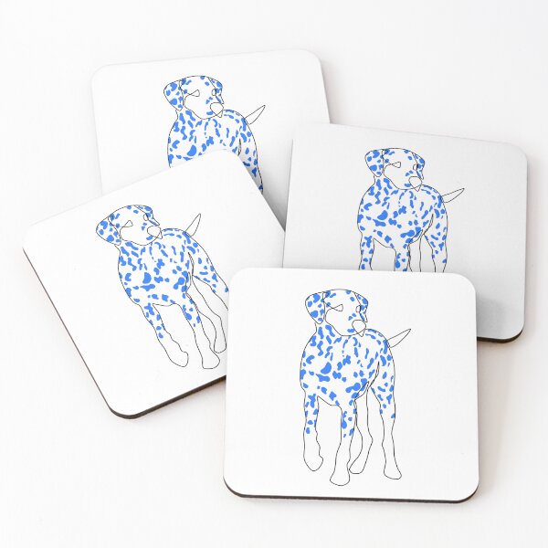 Item preview, Dalmatian Dog Line Art with Blue Spots designed and sold by Noewi.