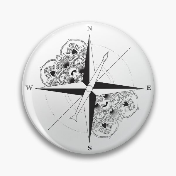 Item preview, Sign of compass  with round ornament behind designed and sold by Viktoriia.