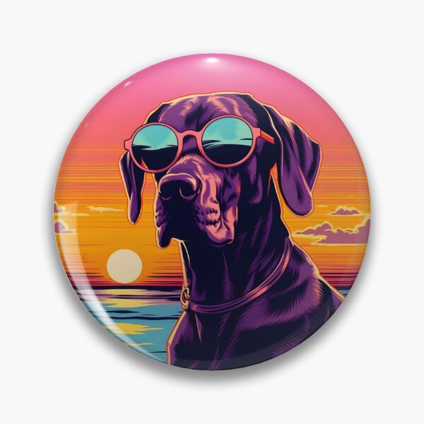 Item preview, Dog In Glasses Flat With Sunset On Background designed and sold by sparkzeno.