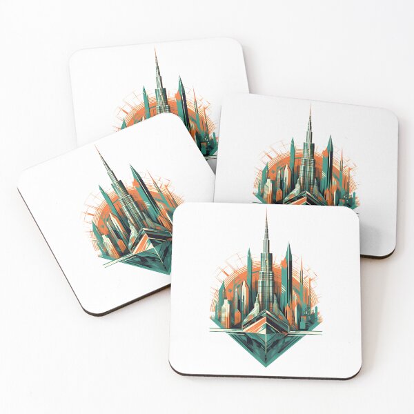 Item preview, Cubist Burj Khalifa T-Shirt | Geometric Dubai Landmark Design designed and sold by FamMeetsWorld.