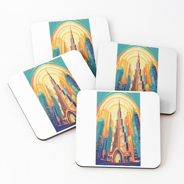 Item preview, Fauvist Burj Khalifa Graphic Tee | Colorful Dubai Landmark Vector Design designed and sold by FamMeetsWorld.