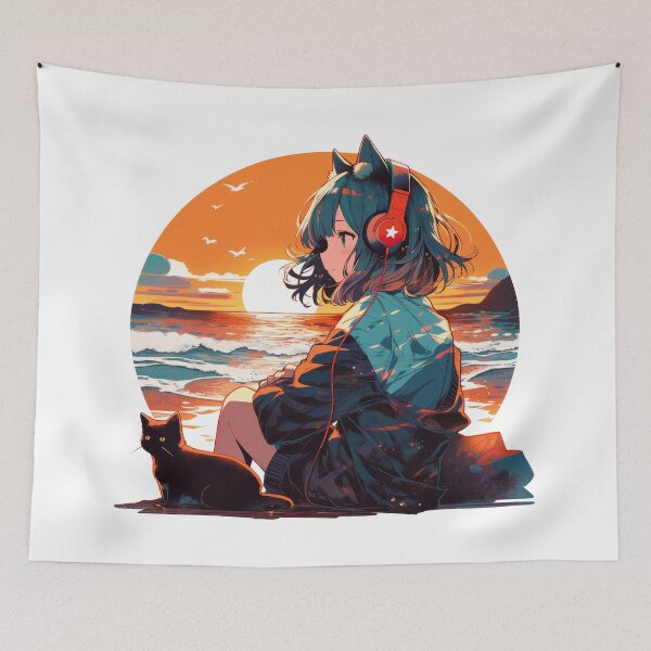 Item preview, Harmonious Seaside Kitty designed and sold by Chibi Cat Art Corner.