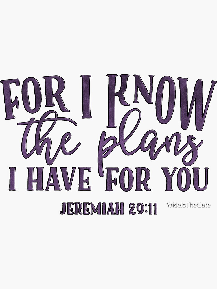 I Know the Plans Purple Stainless Steel Water Bottle - Jeremiah 29:11