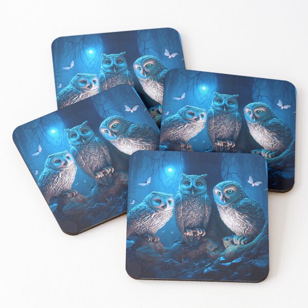 Item preview, Beautiful Group of Glowing Owls designed and sold by MasartDesigns.