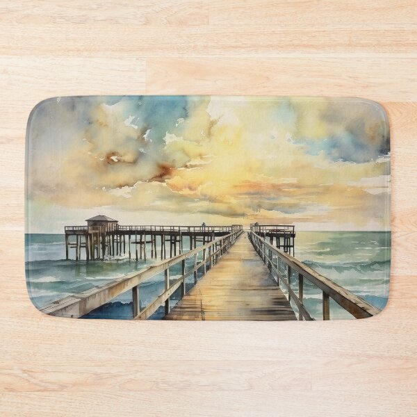 Item preview, Pier at the Ocean, Watercolor Style designed and sold by Amy Olsen.