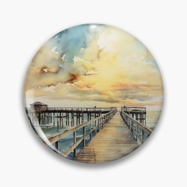 Item preview, Pier at the Ocean, Watercolor Style designed and sold by Amy Olsen.