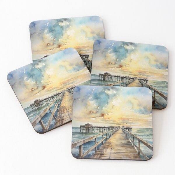 Item preview, Pier at the Ocean, Watercolor Style designed and sold by Amy Olsen.