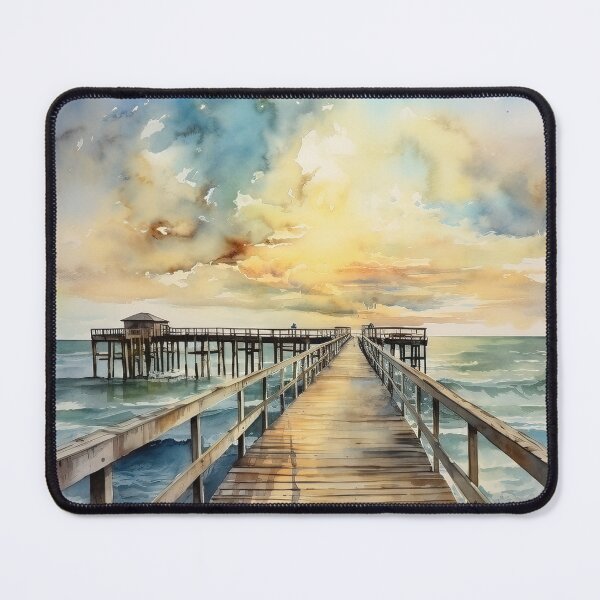 Item preview, Pier at the Ocean, Watercolor Style designed and sold by Amy Olsen.
