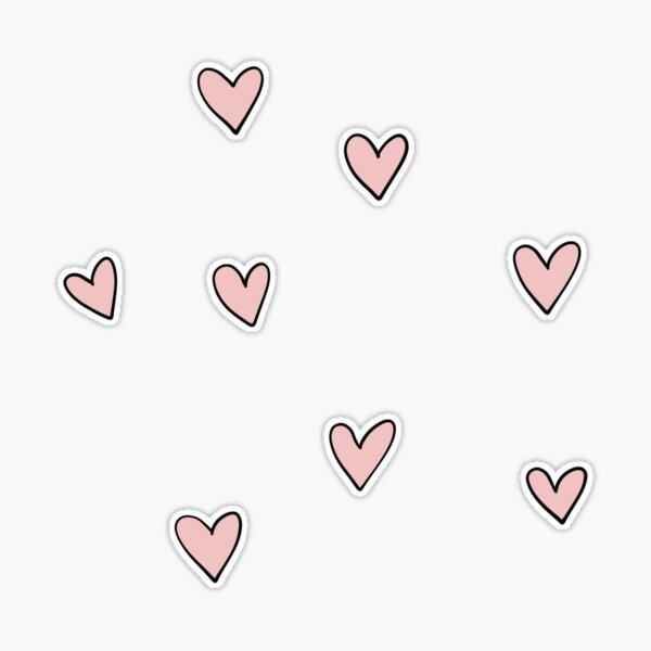 Pink Heart Stickers, Mini Heart Stickers - 3/4 x 3/4