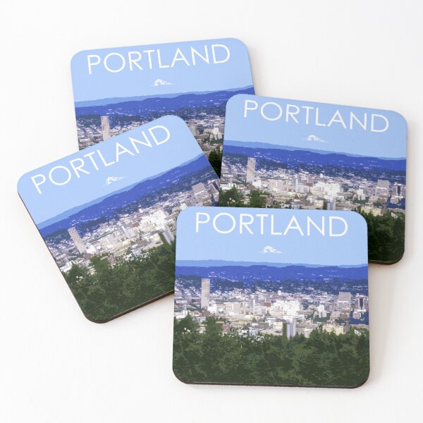 Item preview, Mount Hood, Portland, Oregon, City, Skyline, USA, Travel Print designed and sold by summattodraw.